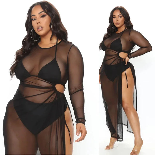 "LAKESIDE" MESH SEE-THROUGH DRESS
