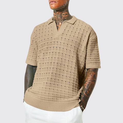 "BAY CITY " SHORT SLEEVE KNITTED SHIRT