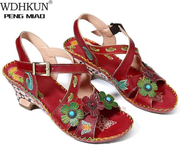 "FOREST WALKERS" WEDGE PLATFORM SANDAL HEELS