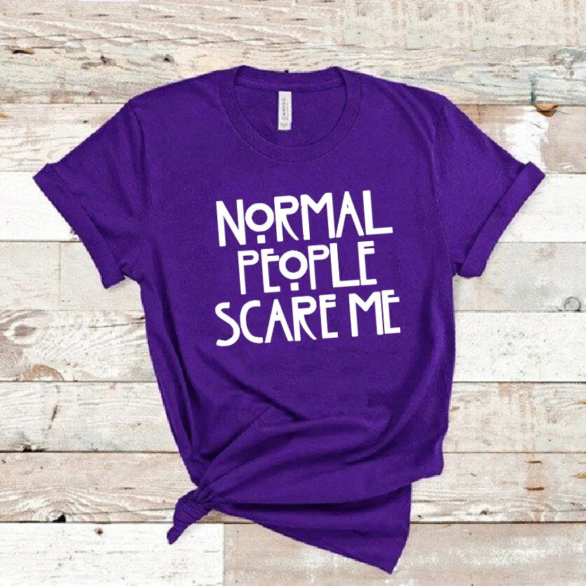Settantallora T-Shirt Donna J786 'Normal People Scary Me' - Girocollo Cotone 100%