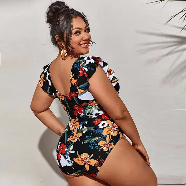 "LILLIES IN THE NIGHT" FLORAL SWIMSUIT