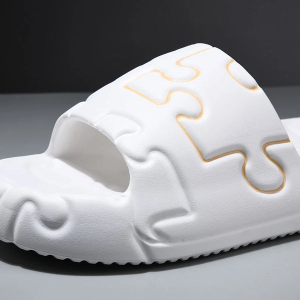 "PUZZLED" MENS FLIP FLOP SLIPPPERS