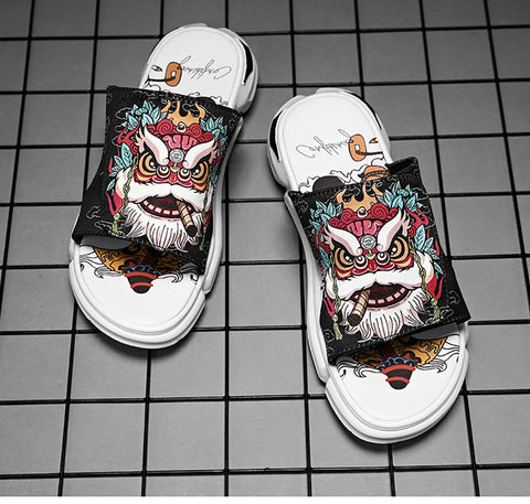 "THE YEAR OF THE DRAGON" UNIQUE HIGH-QUALITY STRAPPED SLIPPERS