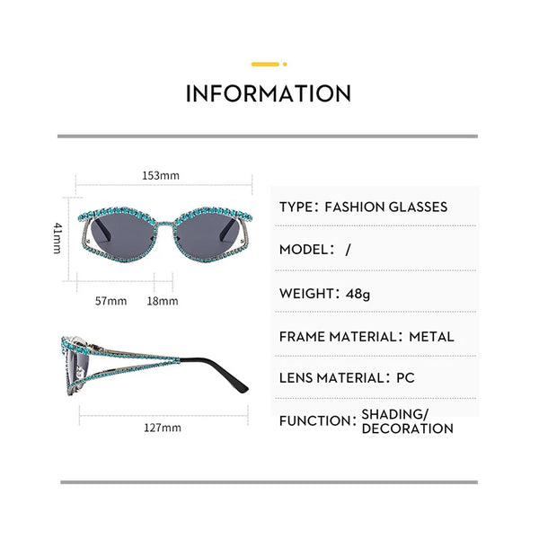 "STEAMPUNK" RHINESTONE SUNGLASSES