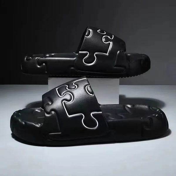 "PUZZLED" MENS FLIP FLOP SLIPPPERS