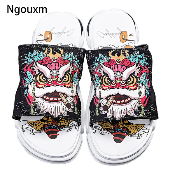 "THE YEAR OF THE DRAGON" UNIQUE HIGH-QUALITY STRAPPED SLIPPERS