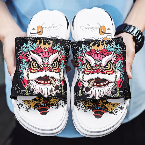"THE YEAR OF THE DRAGON" UNIQUE HIGH-QUALITY STRAPPED SLIPPERS