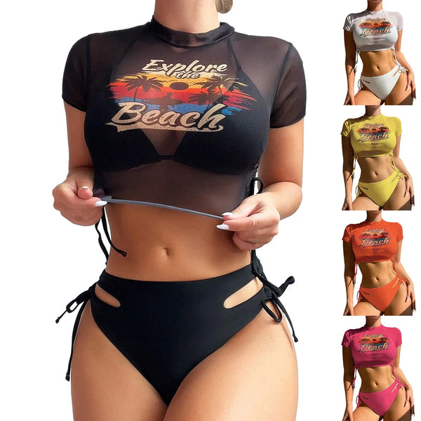 "EXPLORE THE BEACH" 3PCS SWIMSUIT.