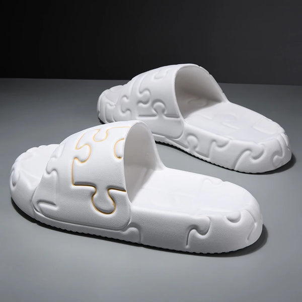 "PUZZLED" MENS FLIP FLOP SLIPPPERS