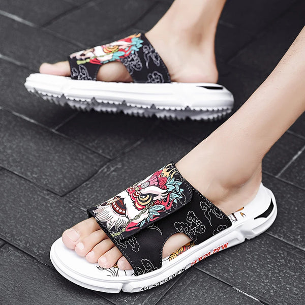 "THE YEAR OF THE DRAGON" UNIQUE HIGH-QUALITY STRAPPED SLIPPERS