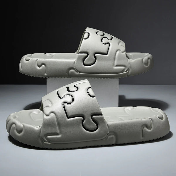 "PUZZLED" MENS FLIP FLOP SLIPPPERS