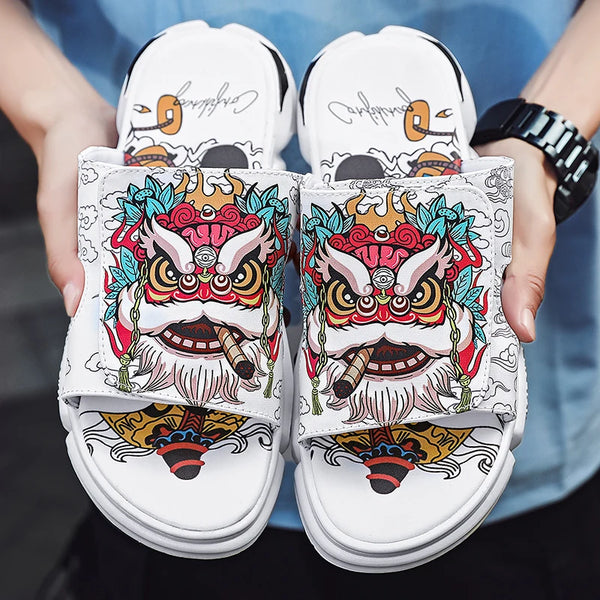 "THE YEAR OF THE DRAGON" UNIQUE HIGH-QUALITY STRAPPED SLIPPERS